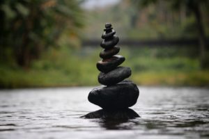 carefully balanced stack of rocks